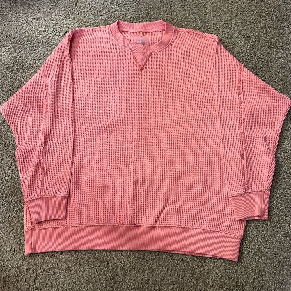 Aerie pink thermal crewneck size Medium